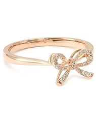 KC Designs "Trinkets" 14k Rose Gold and Diamond Baby Bow Ring