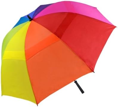 Leighton Eagle Vented Wind Resistant Manual Open Golf Umbrella 15008,One Size,Rainbow