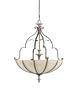 Murray Feiss F2138/3BRB/GIS English Palace Three-Light Uplight Fixture in British Bronze and Gilded Silver with Champagne Scavo Glass