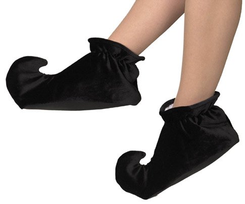 Adult Black Jester Costume Shoes (Size:Medium)