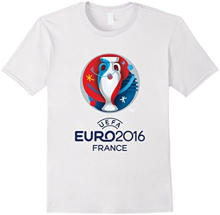 Men's Official Euro 2016 Logo T-shirt Euro 2016 France Tee Shirts 2XL White