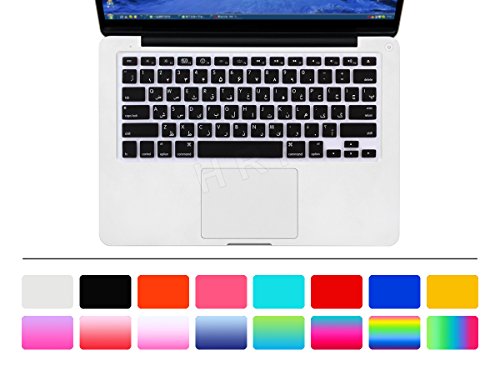 HRH Arabic Language Silicone Keyboard Cover Skin for MacBook Air 13" MacBook Pro with or without Retina Display 13" 15" 17" Apple Wireless Bluetooth Keyboard MC184LL/B US Version Arabic/English-Black
