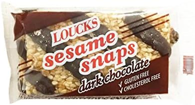 Loucks Gluten Free Healthy Sesame Snaps 4 Pack (Dark Chocolate)