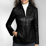 K.K. Women's New Zealand Lambskin Leather Scuba Jacket - Misses & Petite