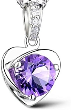 Tyzon Solid 925 Sterling Silver Luxury Heart Shape with Cubic Zirconia Women Sterling Silver Necklace