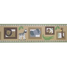 Bedtime Originals Baby Zoo Wallpaper Border - Chocolate