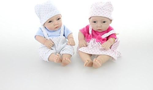 Hbtoys Mini 11" Alive Reborn Baby Dolls Full Silicone Vinyl Collectible Twins