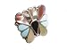 Sterling Silver Butterfly Ring Sz 8 Rare Native American Handcrafted with Multiple Stones of Mother of Pearl, Turquoise, and Onyx