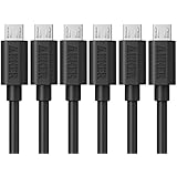 Anker [6-Pack] Premium 1ft Micro USB Cables High Speed USB 2.0 A Male to Micro B Sync and Charge Cables for Android, Samsung, HTC, Motorola, Nokia and More (Black)