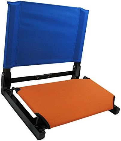 Patented Orange Bottom with Royal Back Canvas Stadium Chair Bleacher Seat