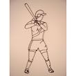 Softball Player Iron Sports Shadow Decorative Wall Art