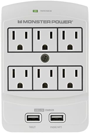 Monster Core Power?350 USB 3 outlet wall tap with USB charging - White by MONZ9