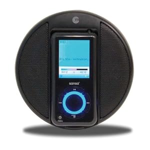 Macally Portable Stereo Speakers for Sansa e200 (Black)