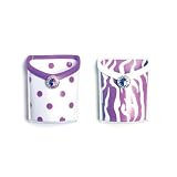 Magnetic Locker Bins Purple/White Zebra Print Dots