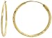 10k Yellow Gold Thin Diamond Cut Hoop Earrings, 3/4" (19mm) diameter