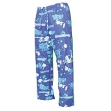 Blue Graffiti Swim Event Wording Fun Print Novelty tie cord flannel cotton pants for lounging, sleep, sports. Unisex relaxed fit, available in 3 Youth sizes