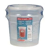 Cambro RFS6PPSW2190 6-Quart Round Food-Storage Container with Lid, Set of 2