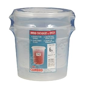 Buy Cambro RFS6PPSW2190 6-Quart Round Food-Storage Container with Lid, Set of 2