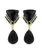 Triangular & Teardrop Gemstone Fashion Clip On Dangling Earrings