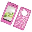 Samsung Memoir T929 T-Mobile Laser Skin Case Soft Rubber Silicone Protector Image Cover "White & Pink Zebra" Design