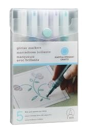 Martha Stewart Crafts Glitter Markers Set, Cool Spectrum