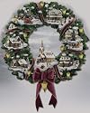 Thomas Kinkade Illuminated Christmas Village Wreath