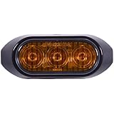 Maxxima M20372YCL Amber 3-LED Warning Strobe Light with Clear Lens