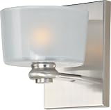 Maxim Lighting 22169FTSN Discus 1-Light Wall Sconce, Satin Nickel Finish with Frosted Glass