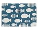 ORE Fish Bone Retro Blue Pet Placemat