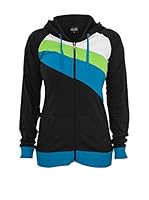 Urban Classics Sudadera con Cierre (Negro / Azul)