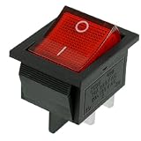 Como KCD4 Red Indicator Light Rectangle Button Boat Rocker Switch DPST