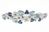 Flower Fashion Pearls with Blue leaf Hair Barrette