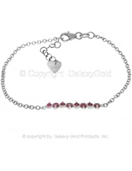 14k White Gold Prong Set Ruby Bracelet