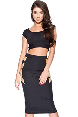 EOZY 春夏 女性魅力ショート タンクトップ上着Tシャツ＋ひざ丈ペンシルスカート2点セット個性 カジュアル パーティーや優雅な海辺旅行に