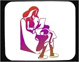 Mouse Pad with body, reading, individuals, individual, humans, woman, person, lap, human, persons, cat, people, pet