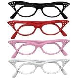 Rhinestone Cat Eye 50s Party Glasses in Many Colors