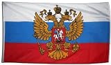 Drapeau Russie avec blason - 60 x 90 cm