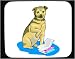 Decorated Mouse Pad with blanket, books, dog