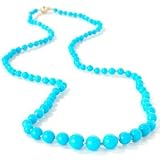 14K Gold 18 Graduated Turquoise Bead Necklace