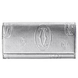 Buy Ladies Happy Birthday Silver Honey Comb Motif Leather Wallet: Silver Honey Comb Motif Leather by Cartier