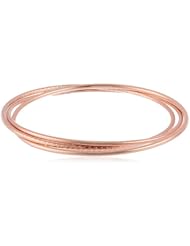 Sterling Silver Two Polished and One Diamond Cut Intertwined Bangle Bracelet