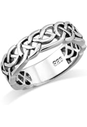 MIMI Sterling Silver Woven Celtic Knot Trinity Band Ring Size 5, 6, 7, 8, 9, 10, 11, 12