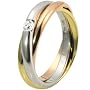 goldmaid, Tri-Color Gold 585 Damenring 1 Brillant 0,10 Karat, Gr�sse 58, Pa R3422TR58
