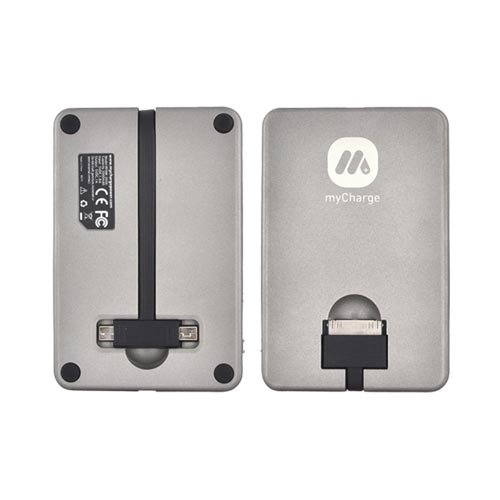 For Apple iPhone iPod Gray OEM myCharge Universal Portable Power Battery Bank Micro USB & Mini USB (3000 mAh) RFAM 0006A