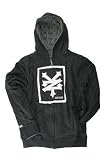 Zoo York Square 3 Embossed Men's Hooded Zip Sweatshirt - Black