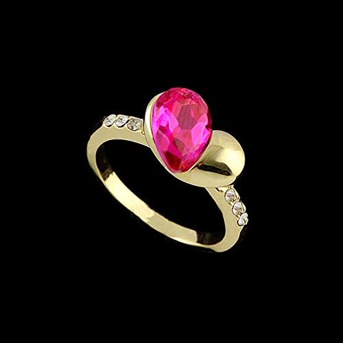 FEELONTOP® Rhinestone Anillos Mujer For Women Acessorios para mulher Anel de pedra Created Diamond Rings Patchwork Heart Shaped Design (hotpink)
