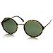 Vintage Inspired Classic Round Circle Sunglasses w/ Metal Bridge (TT-Gold / G15)