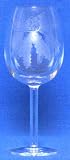 Individually Hand Etched Pinecone White Wine Glass 9" Set of Four