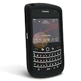 For Blackberry Bold 9650 Black Rubber Skin Case Cover