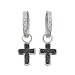 14K White Gold 0.06 ct. Diamond and 5/8 ct. Sapphire Cross Shaped Earrings